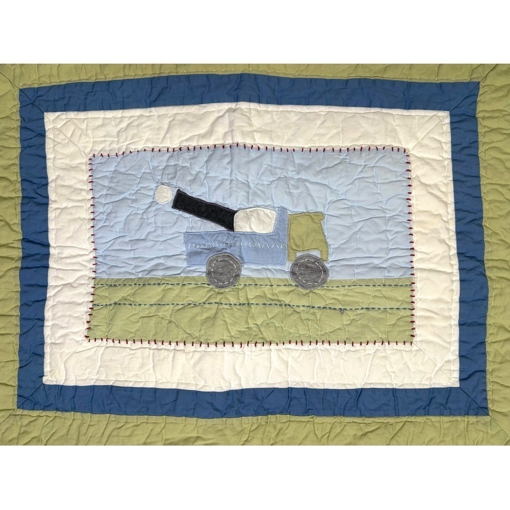 POTTERY BARN KIDS Christopher’s Construction 3 PC Cotton Quilted Pillowcase Sham - Picture 3 of 16